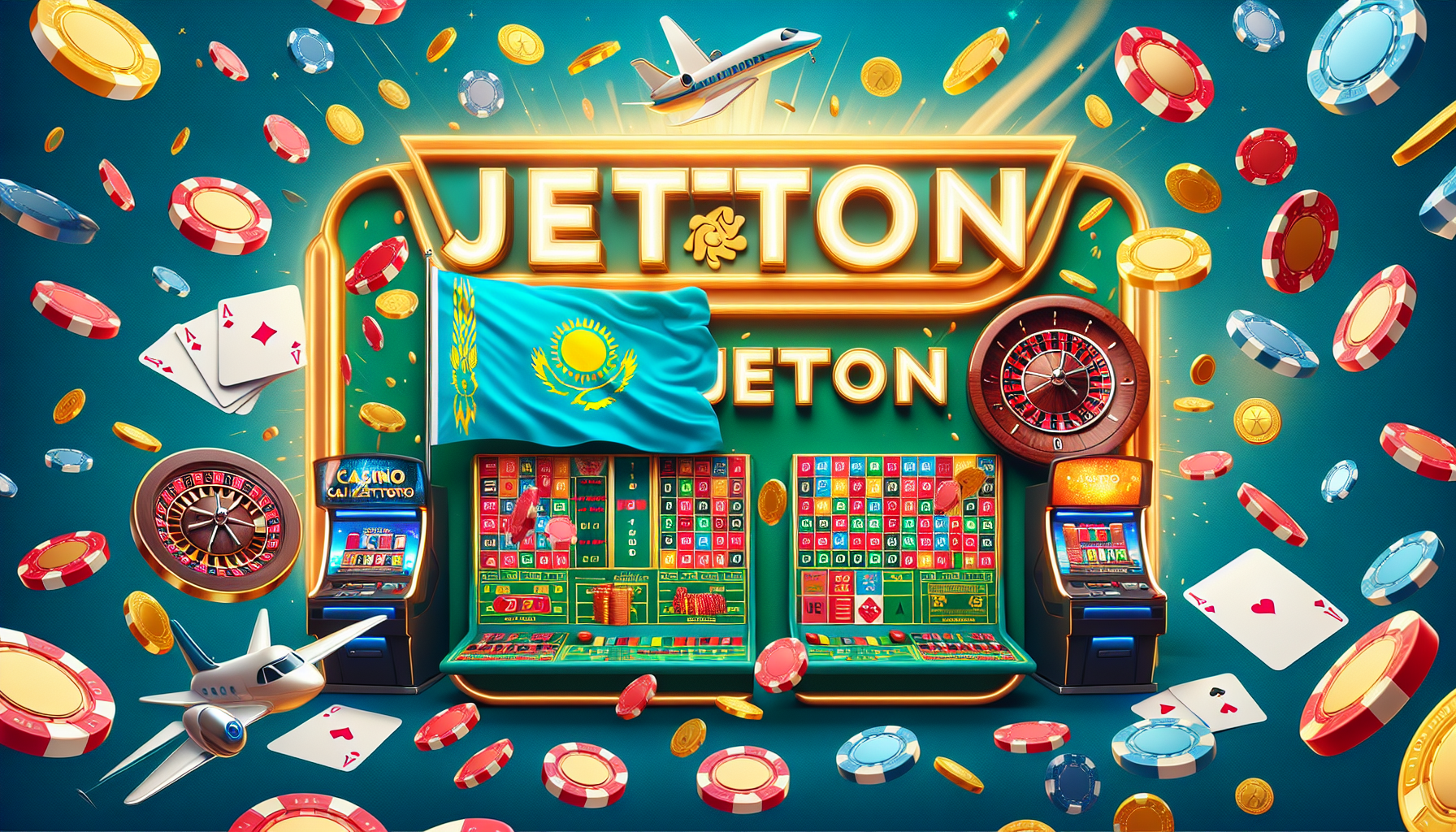 Логотип JetTon казино на темном фоне